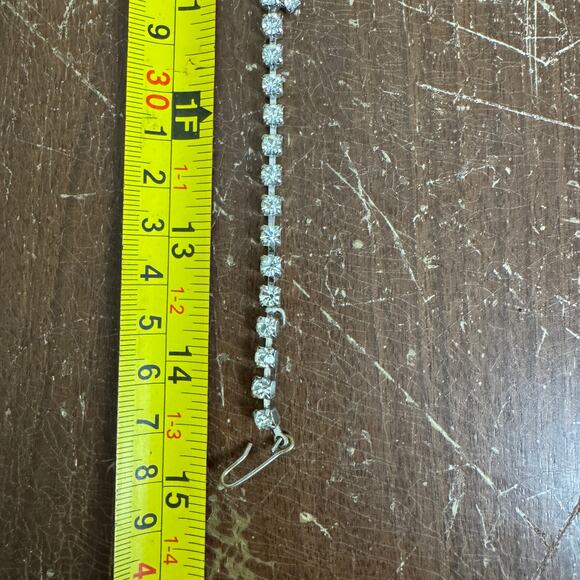 Vintage MCM Retro clear rhinestone faux diamond formal necklace hook closure‎ - Picture 2 of 4